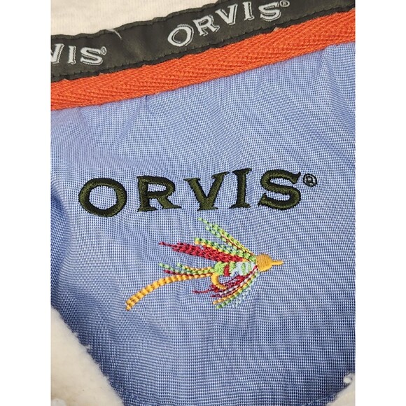 Orvis Sweatshirt Men's XL White Long Sleeve 1/4 Zip Snap Pullover Mock Outdoors - Picture 4 of 8